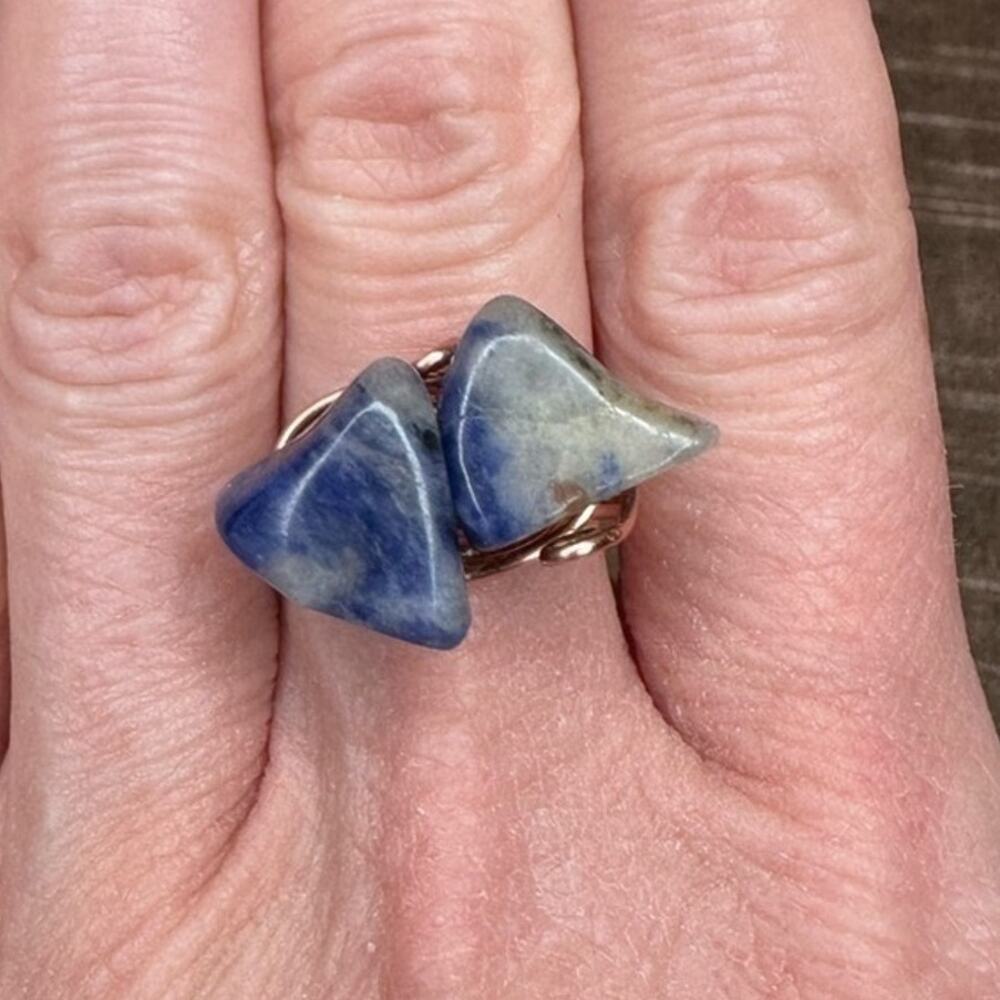 Sodalite ring handmade wire wrap Handmade gemstones